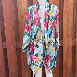Travel Elements Floral Kimono Size 1X